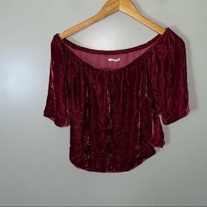 Tularosa Velour off the shoulder blouse